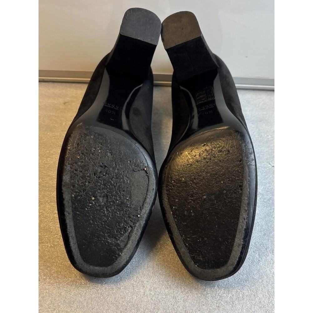 Gucci Womens Size 40.5- US 10.5 Black Horsebit Suede Pumps Classic - Picture 10 of 13
